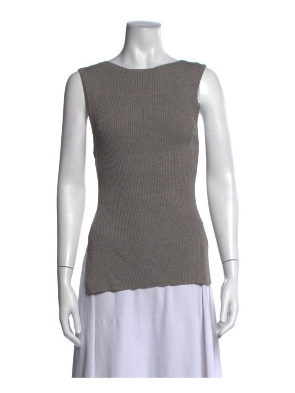 DISSH Authentic Gray Ribbed Knit Sleeveless Scoop Neck Tank Top Minimalist M